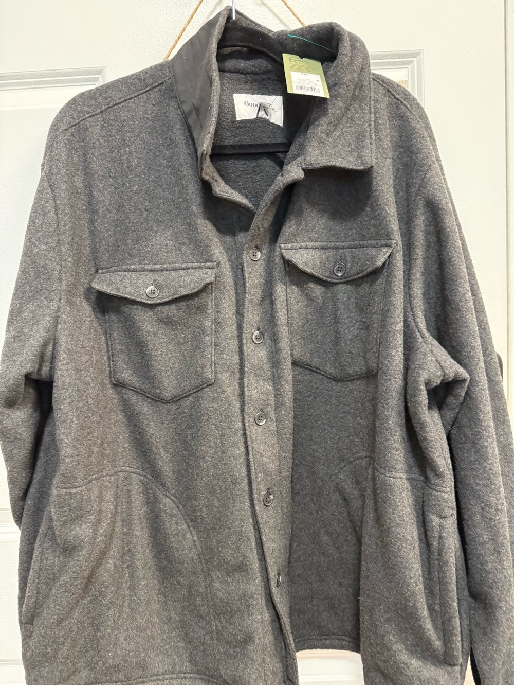 🍁NEW🍁Goodfellow & Co. Men's Gray Lightweight Button-Front Shirt Jacket